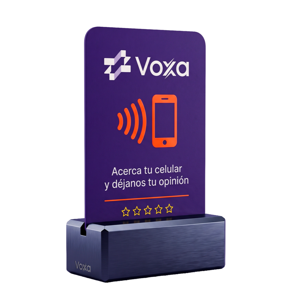 Tarjeta Voxa con base metálica